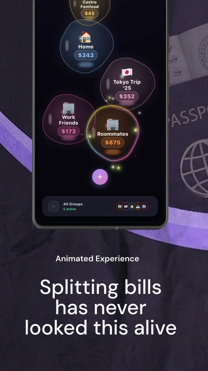 dvup — animated bubbles show every group at a glance